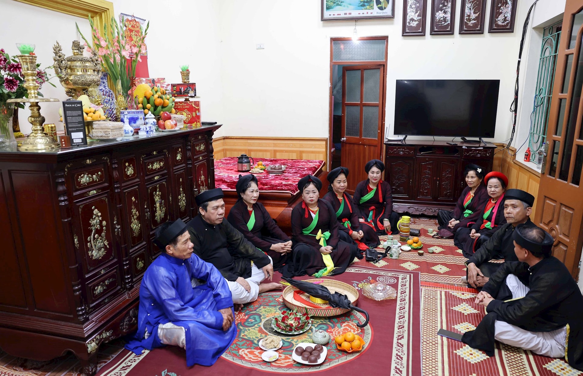 Hát canh - tục hát cổ nhất của Quan họ Bắc Ninh. Ảnh: TTXVN