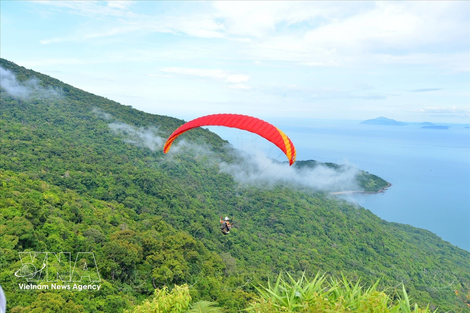 vnanet-Dưới cánh bay là những thảm rừng xanh bát ngát của bán đảo Sơn Trà
