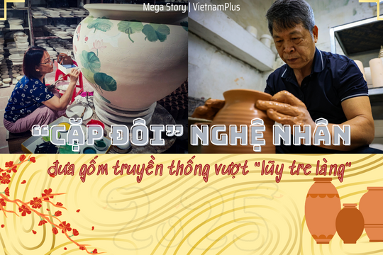 “Cặp đôi” nghệ nhân đưa gốm truyền thống vượt "lũy tre làng"