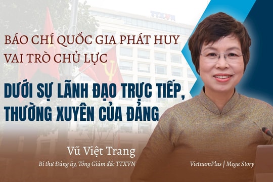 Báo chí quốc gia phát huy vai trò chủ lực dưới sự lãnh đạo trực tiếp, thường xuyên của Đảng